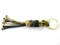 Mobile Preview: Schlüßelanhänger aus US Paracord-Diamantknoten-goldenem Edelstahl Skull-Handmade-Rattler, Tan 380 und Olive Drab