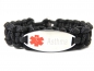 Mobile Preview: Medizinisches Notfall Armband-Edelstahl Charm Lasergraviert-Paracord Typ 2-Verstellbar-Rotes Logo