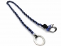 Preview: Paracord Thin Blue Line Schlüsselband-Schlüsselkette-3,5 cm Edelstahl Schnapp Karabiner-Edelstahl Bead-Portemonnaie Kette-Geschenkidee