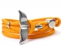 Preview: Edelstahl Walflossen Armband - Schickes Maritimes Surfer Armband-aus Paracord Typ III-Verstellbar-Fox Orange