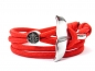Mobile Preview: Edelstahl Walflossen Armband - Schickes Maritimes Surfer Armband-aus Paracord Typ III-Verstellbar-Imperial Red