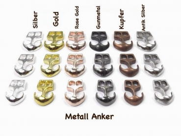 1-2-5-10-50x - Anker Verschluss, Hakenverschluss, in 3 verschiedenen Größen-Antik Silber, Rose Gold, Gold, Kupfer, Gunmetal, Silber für Paracord, Leder uvm.