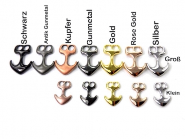 Edelstahl Anker Wickelarmband aus Paracord - Handmade - Edelstahl Beads als Highlight - Verstellbar - Black