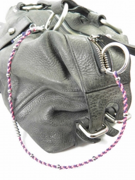 Paracord Schlüsselband-Schlüsselkette-Handtaschenkette-mit Edelstahl Schnapp Schäkel und Bead-Portemonnaie Kette-Lanyard-Geschenkidee-Marine Blue & Bubble Gum