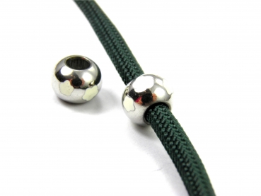 Edelstahl Beads, Gr. ca. 6,8 x 9 mm - Lochgr. 4 mm - 1, 2 oder 5 Stck.- Bead, Perle, European Beads, Spacer für Paracord, Leder, PPM Seil uvm.