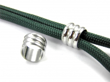 Edelstahl Beads, Gr. ca. 7,5 x 10 mm - Lochgr. 8 mm - 1, 2 oder 5 Stck.- Bead, Perle, European Bead, Spacer für Paracord, Leder uvm.