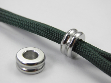 Edelstahl Beads, Gr. ca. 5 x 11 mm - Lochgr. 5 mm - 1, 2 oder 5 Stck.- Bead, Perle, European Bead, Spacer für Paracord, Leder uvm.