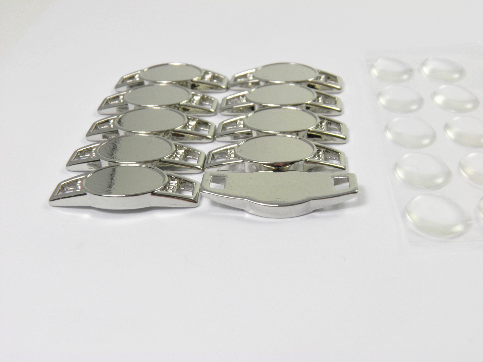 HanseCharms 10x Blank Oval Shoelace CharmsMetall 12x16 mm mit 10x