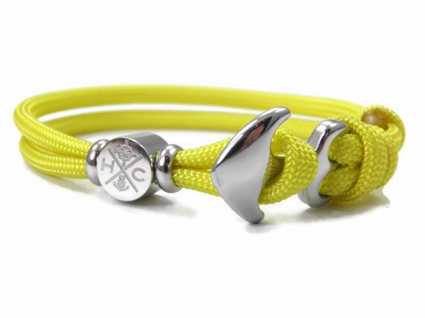 Edelstahl Anker Paracord Armband - Handmade - Verstellbar - Banana Yellow