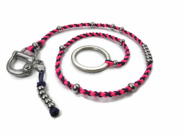 Paracord Portemonnaie Hosenkette-Schlüsselkette-7 cm Stahl Karabiner-Lanyard 