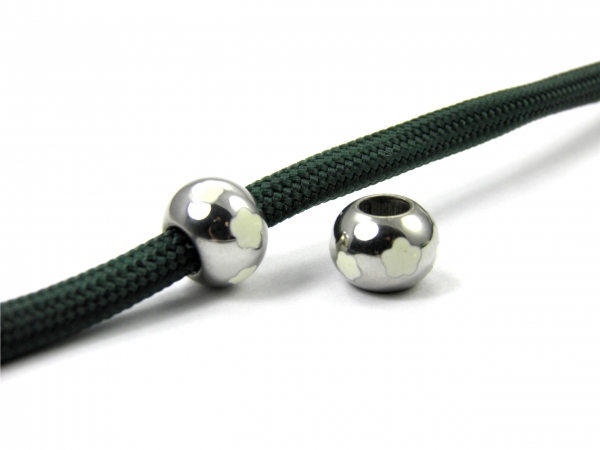Edelstahl Beads, Gr. ca. 6,8 x 9 mm - Lochgr. 4 mm - 1, 2 oder 5 Stck.- Bead, Perle, European Beads, Spacer für Paracord, Leder, PPM Seil uvm.