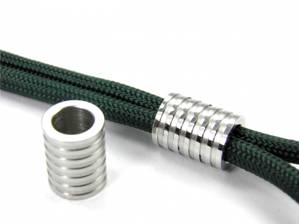 Edelstahl Beads, Gr. ca. 13 x 10 mm - Lochgr. 6,3 mm - 1, 2 oder 5 Stck.- Bead, Perle, European Bead, Spacer für Paracord, Leder uvm.