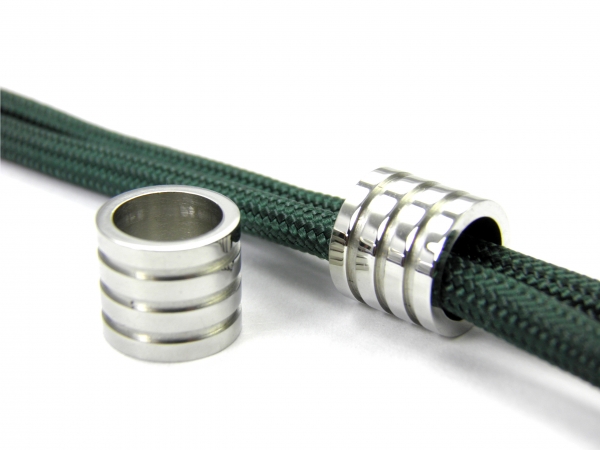 Edelstahl Beads, Gr. ca. 10 x 12 mm - Lochgr. 8 mm - 1, 2 oder 5 Stck.- Bead, Perle, European Bead, Spacer für Paracord, Leder uvm.