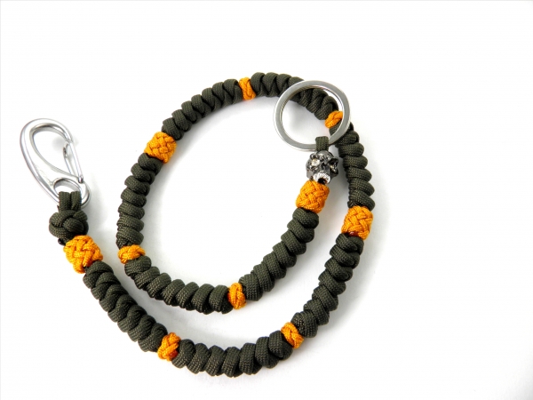Paracord Portemonnaie Hosenkette-Schlüsselkette-8 cm Stahl Karabiner-Lanyard